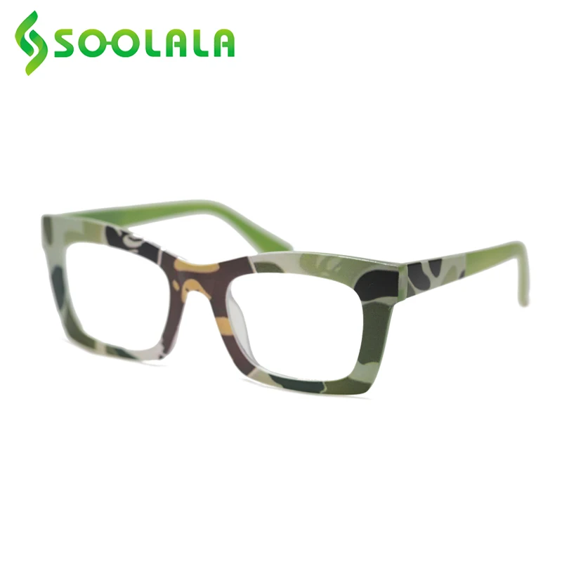 

SOOLALA Retro Square Anti Blue Light Reading Glasses Women Men Ladies 2022 Eyeglasses Spectacles Presbyopic Magnifying Glasses