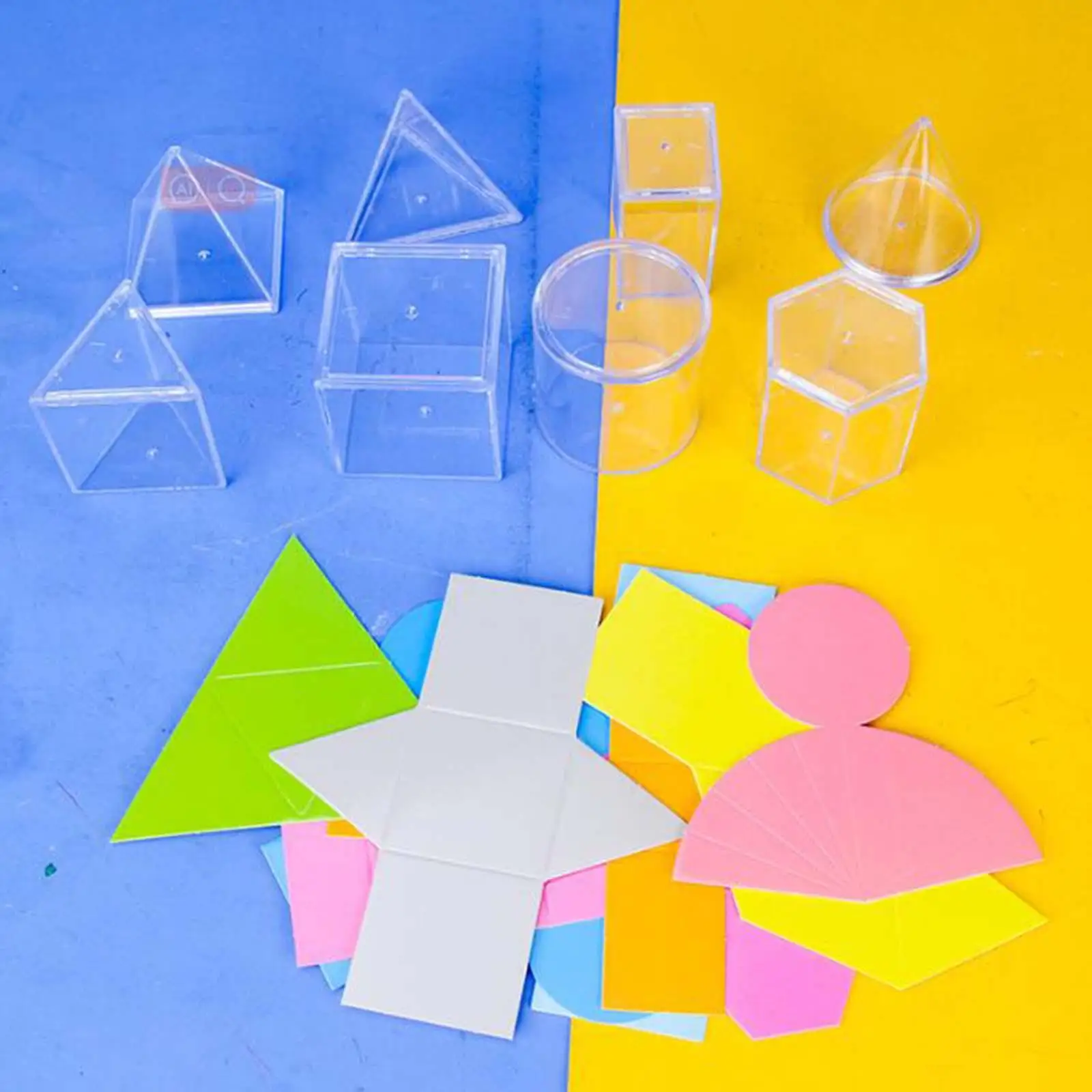 8x 3D Shape Geometric Math Learning Material for Preschool Kids Math Helper