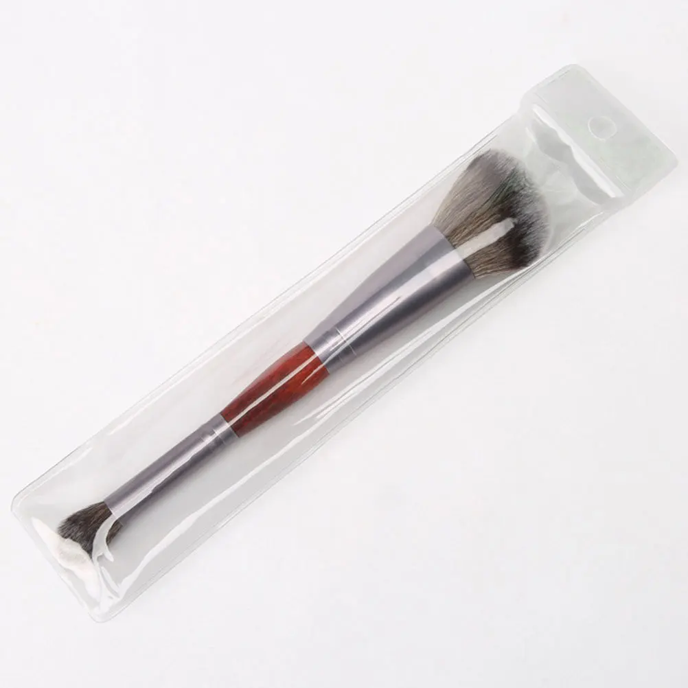 Pennello per trucco 2 pezzi Pennello per sfumare a doppia estremità per fard in polvere sciolta Ombretto Strumento per fondotinta Setole in fibra premium Morbide e dense