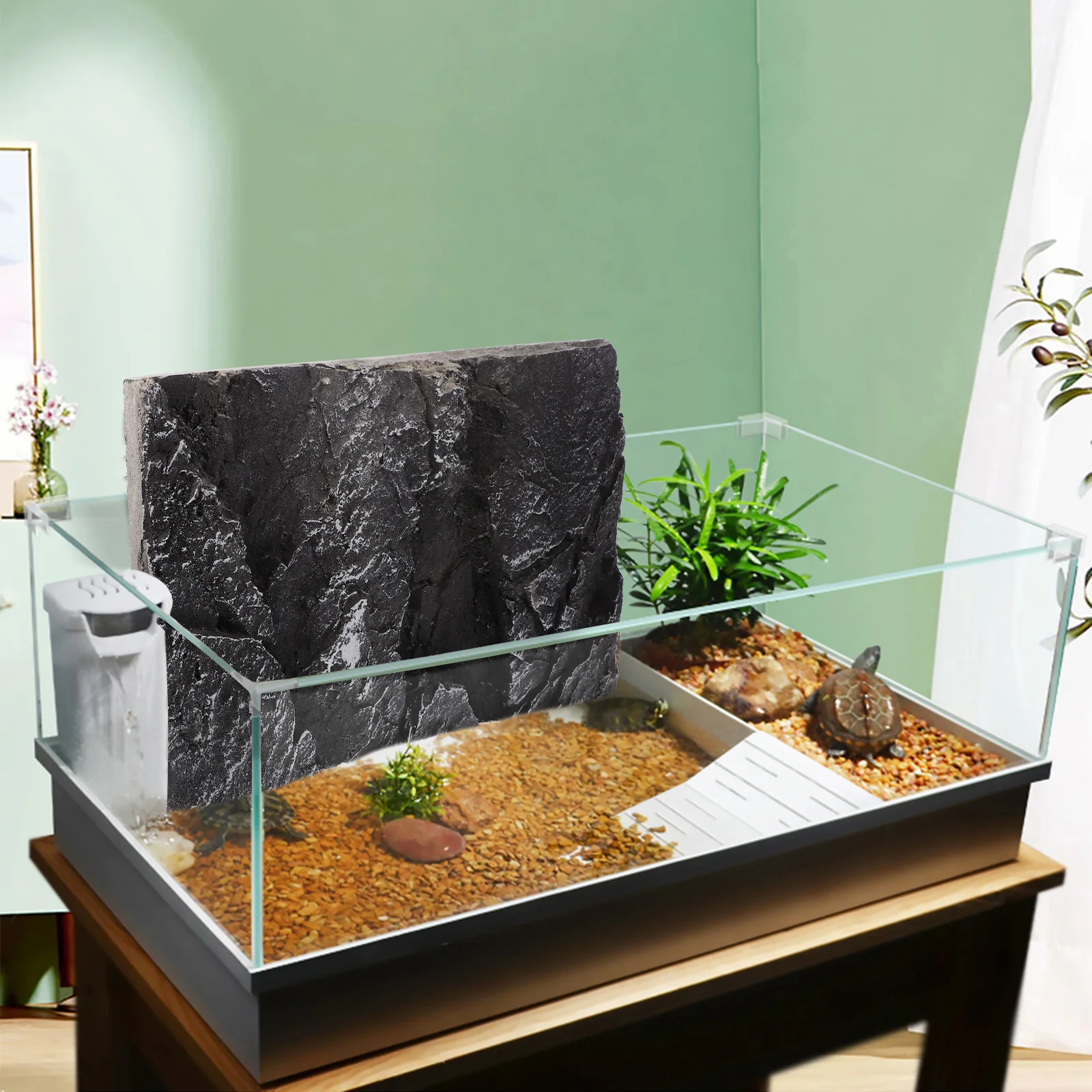 

Fish Tank Board 3D Aquarium Decorative Landscape Reptile Habitat Pu Terrarium Background For Turtle Tank Snake Enclosure