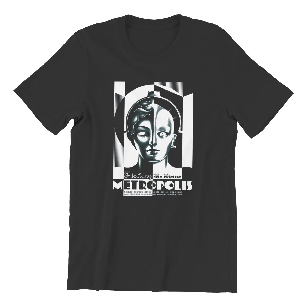 Vintage Metropool Fritz Lang 1927 Cult Sci Fi Film T-Shirt Voor Mannen Duitsland Sciencefiction Toekomst Grafische Shirts 100% Katoen