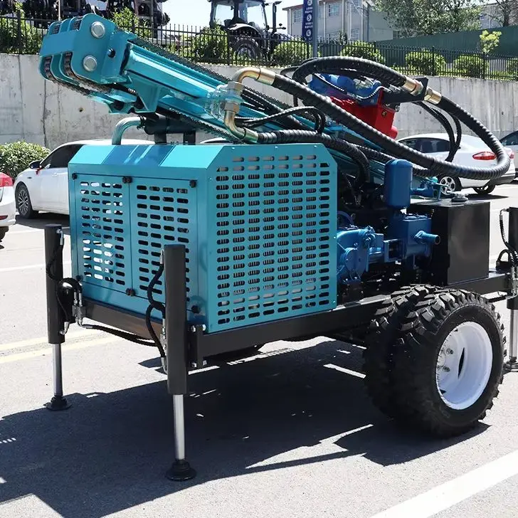 Customized Portable Wheel Rotary DTH 300M Diesel Compact Best Quick Rig Water Well Drilling Rig Machine