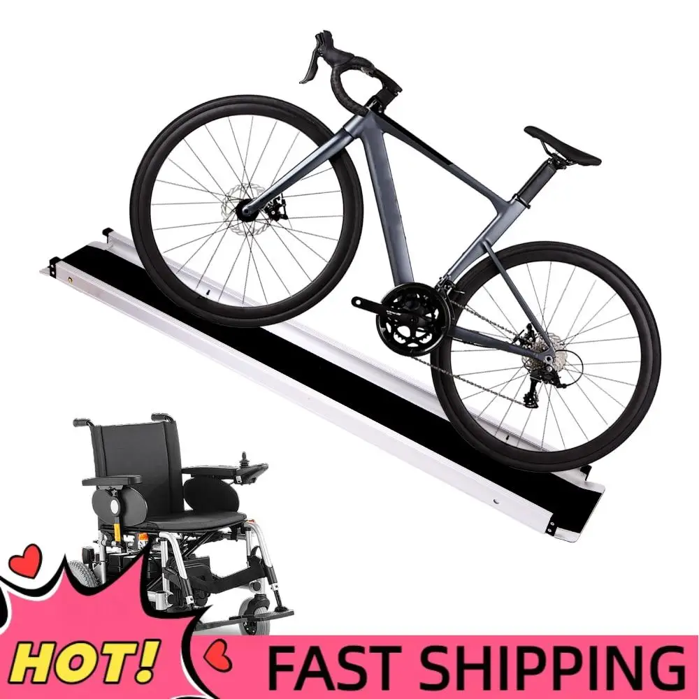 

Регулируемый алюминиевый складной пандус для инвалидов 8 футов, портативный, нескользящий, грузоподъемность 661 фунт, для дверных проемов