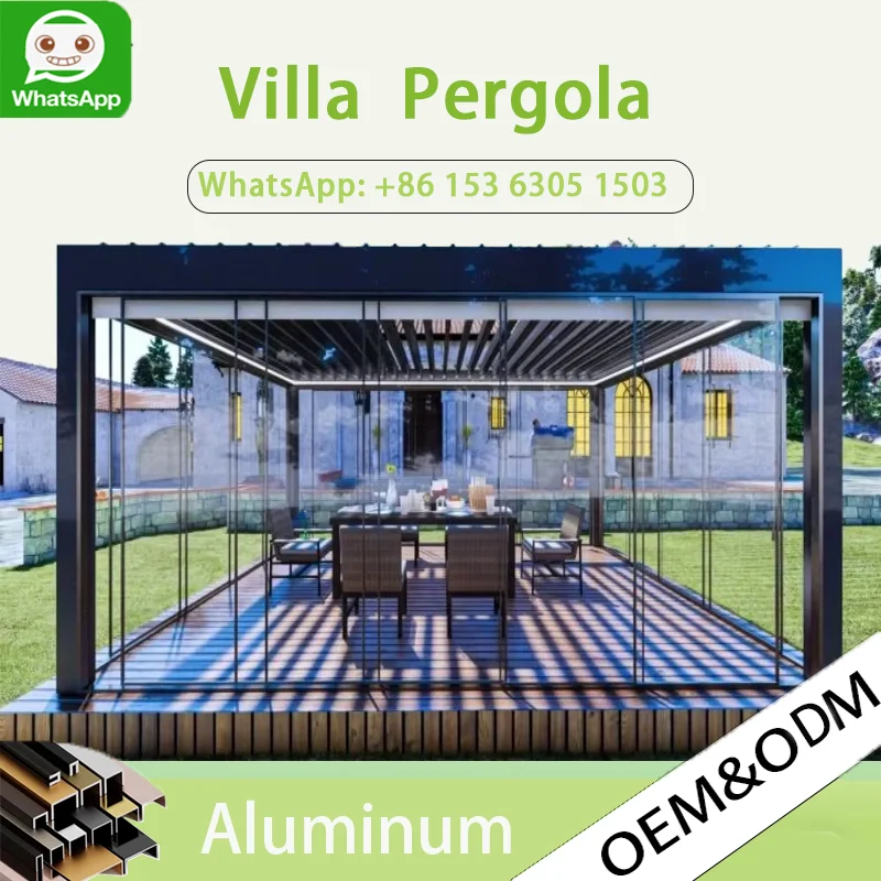 3X3m Waterproof Electric Louvered Roof Metal Gazebo - Outdoor Garden Shelter with Adjustable Blinds & Durable Frame