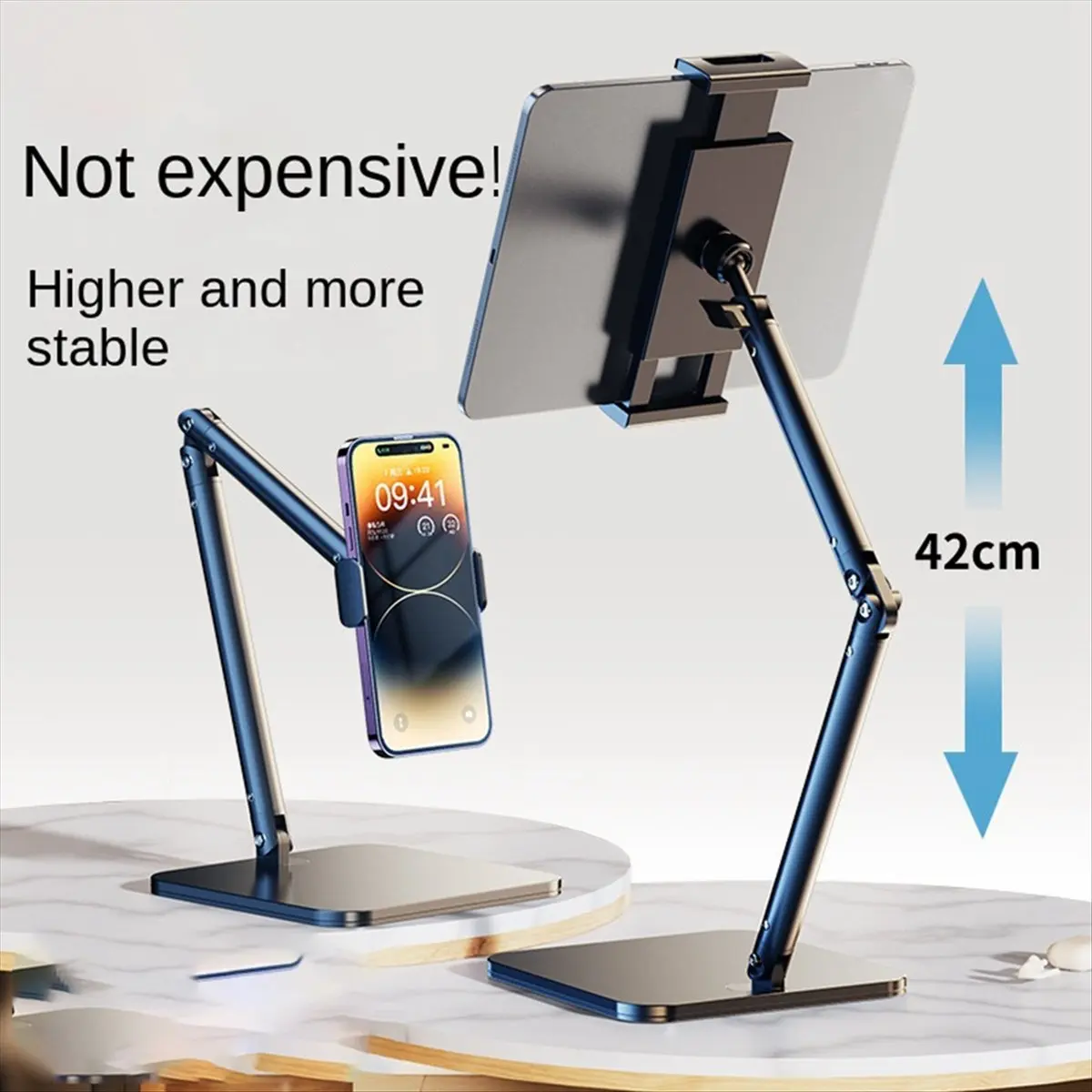 OK Tablet Stand Adjustable Desk Portable Tablet Smartphone 360° Rotating Tablet Holder
