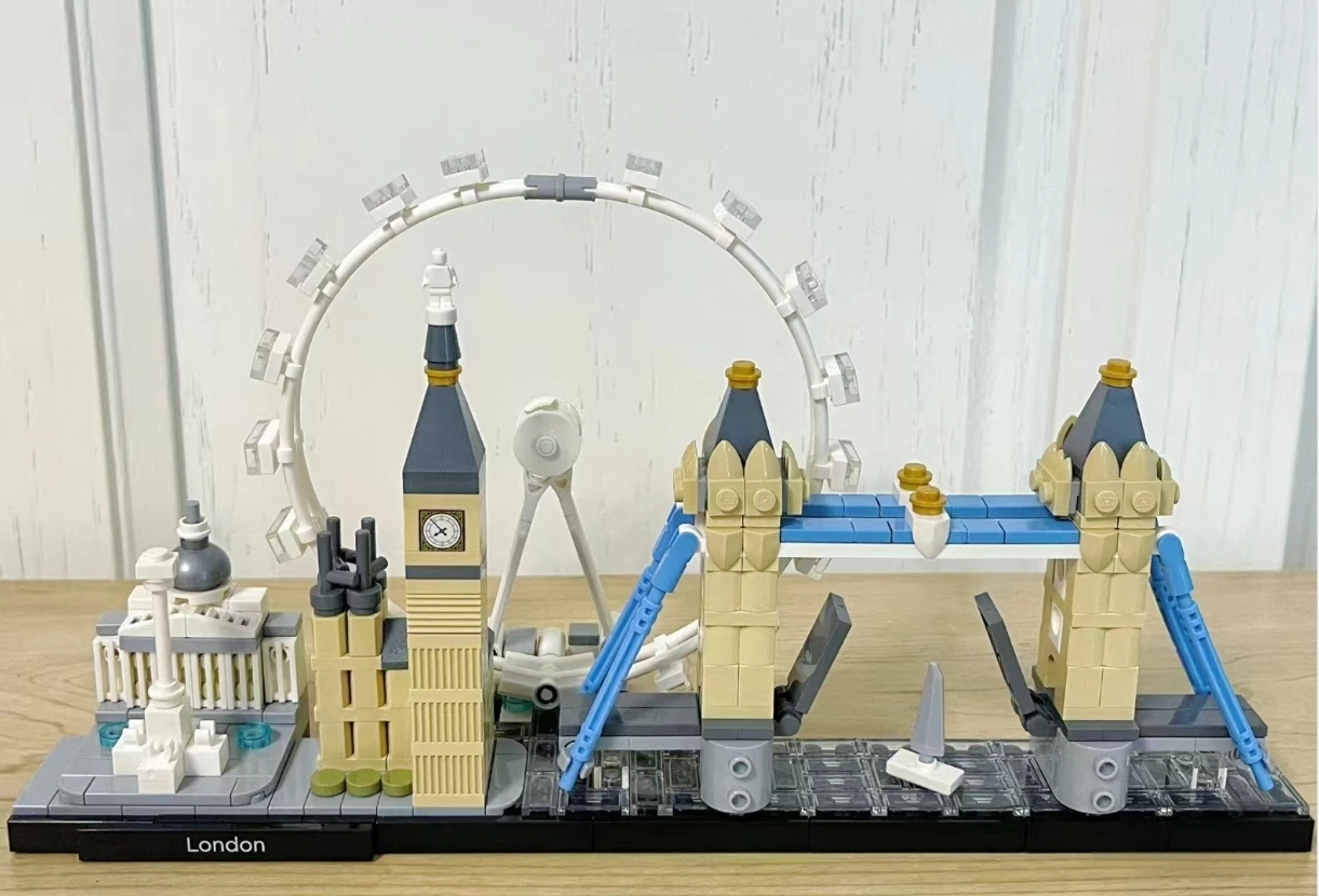 468pcds 10678 Architecture Building Set London 21034 Big Ben Tower Bridge Building Block Bricks Toys Compatible Lepining city