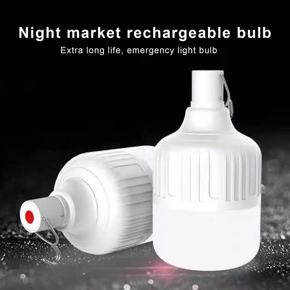 Camping Light Bulb Multi-Functional Emergency LED Light Bulb With Hook Waterproof Dimmable USB Rechargeable Outdoor Light