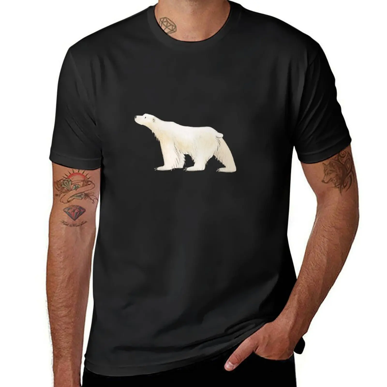 Polar Bear Illustration T-Shirt oversized new edition plus size tops Aesthetic clothing slim fit t shirts for men