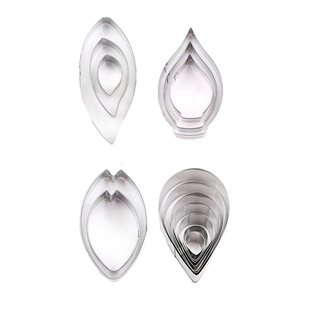 

26 pcs Petal Cake Mold Stainless Steel Baking Dessert DIY Non Stick Fondant Molds Flower Shape Easy Clean Home Use