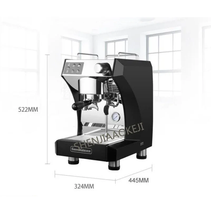 Cafetera italiana de 1,7 L, caldera doble de vapor, doble bomba, 15BAR, cafetera semiautomática completa de acero inoxidable, 220V