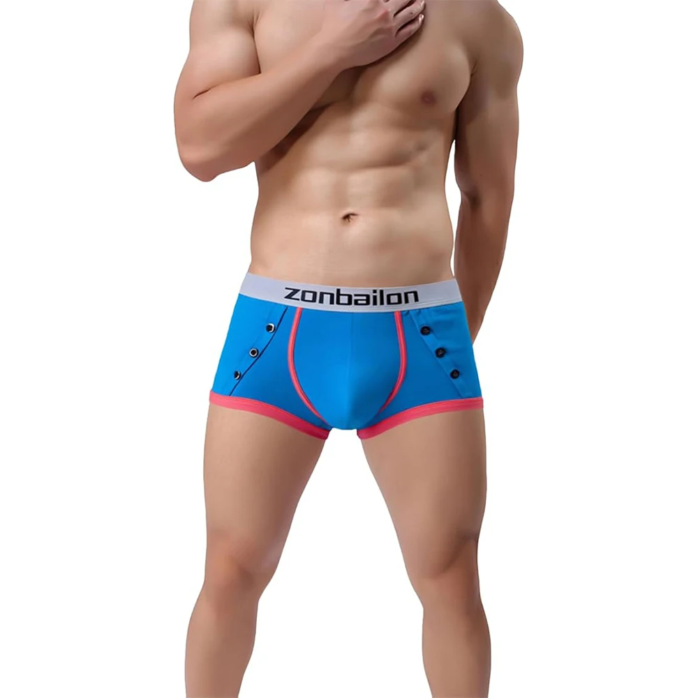 ZONBAILON Mens Sexy Bulge Enhancing Boxer Underwear Bamboo Viscose Tagless Smooth Trunks Underpant
