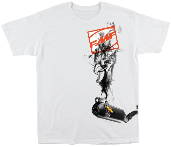 2026 Motorcycle Exhaust Smoke Print T-shirt, Unisex Black Crew Neck Short Sleeve Tee Motocross Theme Loose Cotton Streetwear Top