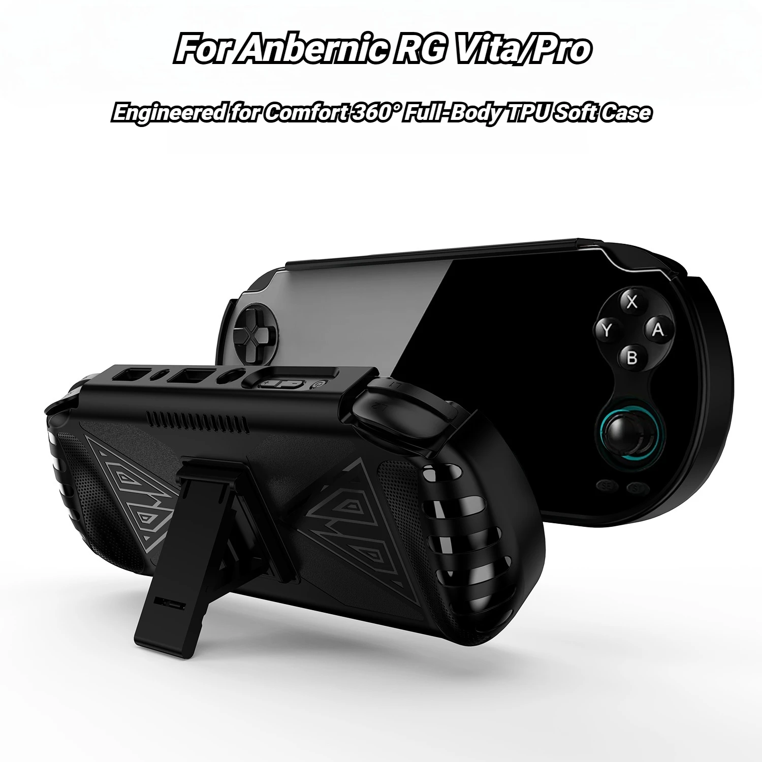 TPU Protective Case With Holder For Anbernic RG Vita Pro/Vta Ergonomic Design with Included Stand Drop and Scratch Resistant