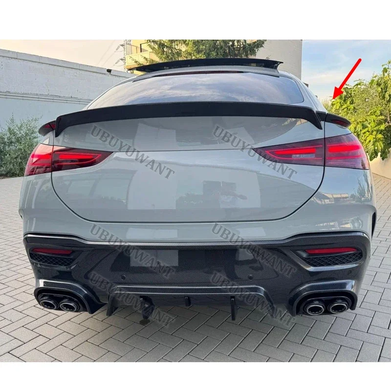 For Benz GLE Class GLE Coupe C167 GLE350 450 GLE53 BBS GLE63 2021+ Carbon Fiber Rear Trunk Roof Wing Spoiler Lip