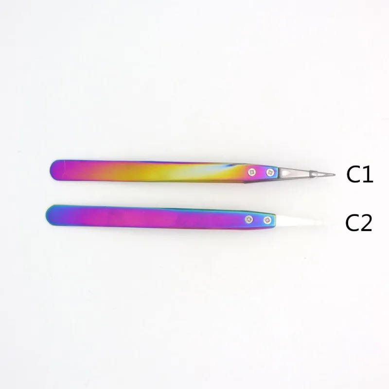 1 Pcs Ceramic Tweezers Stainless Steel Color Handle Temperature Resistant Multifunction Hand Tools