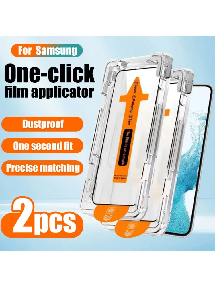 Protecteur d'écran en verre trempé, 2 pièces, pour Samsung Galaxy S21 S22 S23 S25 Ultra Plus A15 A16 A25 A34 A35 A36 A54 A55 A56 5G