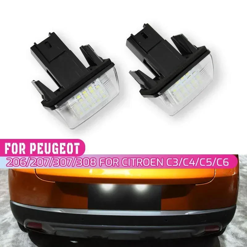 

Car LED License Number Plate Light For Citroen C3 C4 C5 Berlingo Saxo Xsara Picasso For Peugeot 206 207 306 307 308 5008