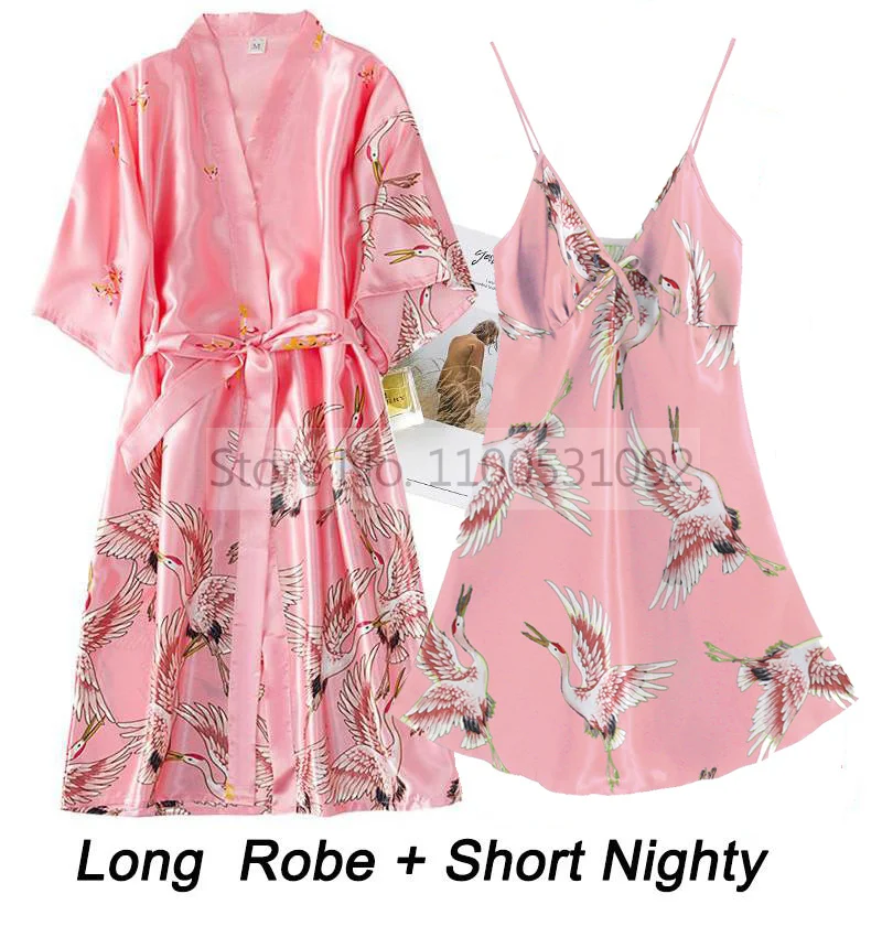 Women Rayon 2PCS Robe Set Bride Bridesmaid Wedding Robe Gown Lace Sexy Kimono Bathrobe Night Dress Casual Nightgown Sleepwear