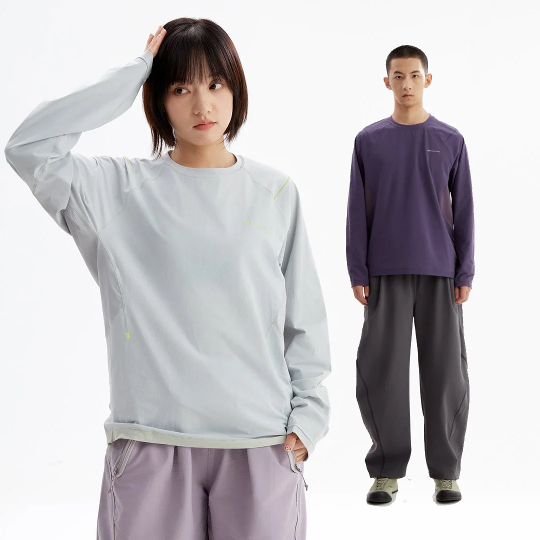 Men Women Outdoor Elastic Functional Lightweight Quick Dry Loose Casual Sport Long Sleeve T-shirt Streetwear Hiking T Shirts