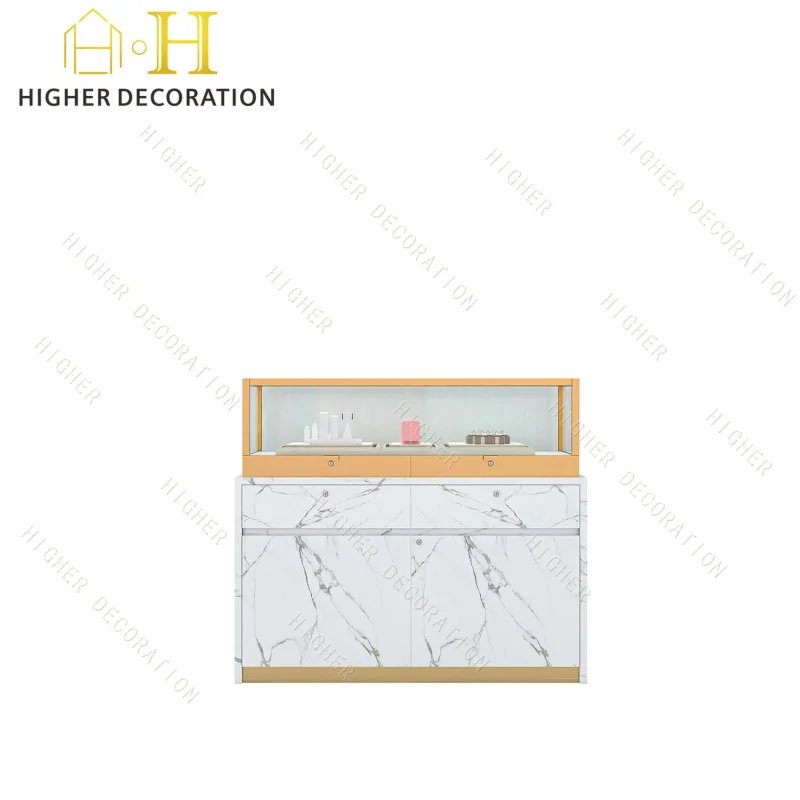 custom.Glass Jewelry Display Showcase with Wooden Base Secure Custom Size Luxury Jewelry Showcase