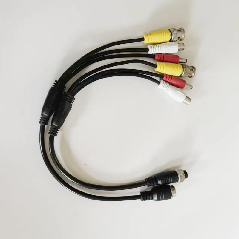 4Pin Aviation Head Cable Female/Male Aviation To BNC RCA And DC Converter Cable for Car Rear Camera Monitor