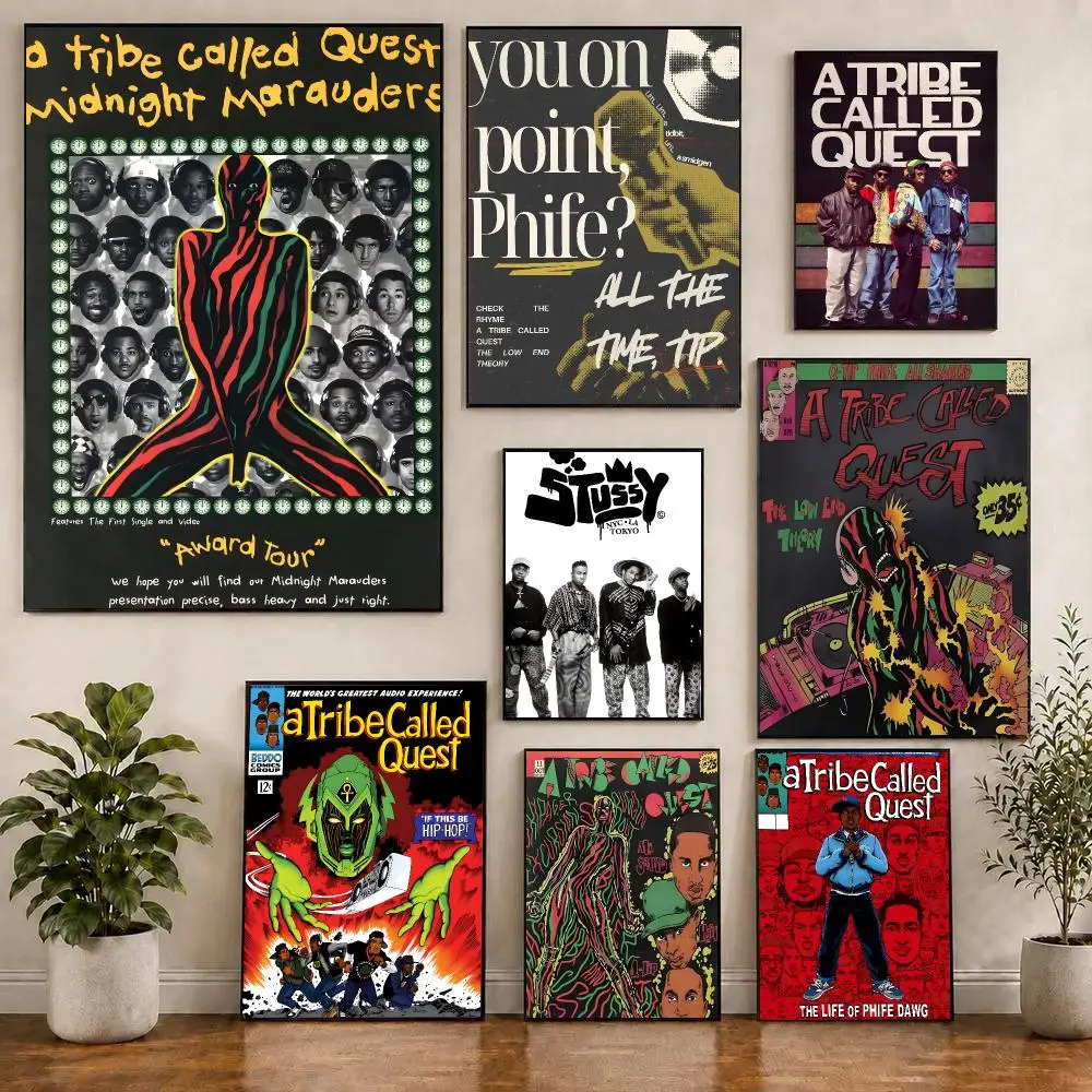 A Tribe Called Quest Band ATCQ Poster Waterproof Sticky WallArt Print For Bedroom Living Room Hallway Bar Home Decor