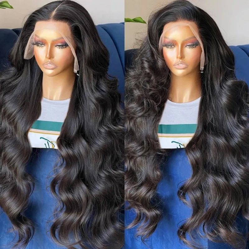 Body Wave 13x4 HD Transparent Lace Frontal Human Hair Wigs With Baby Hair 26 Inch Brazilian Remy 13X6 Lace Front Wig For Women