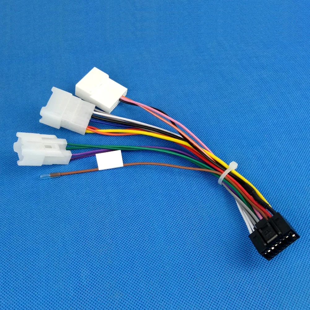 Car Stereo Cable 16Pin Wiring Harness ABS Material For Radio Installation Compatible With Sedan Models Black Car Radio Upgrade