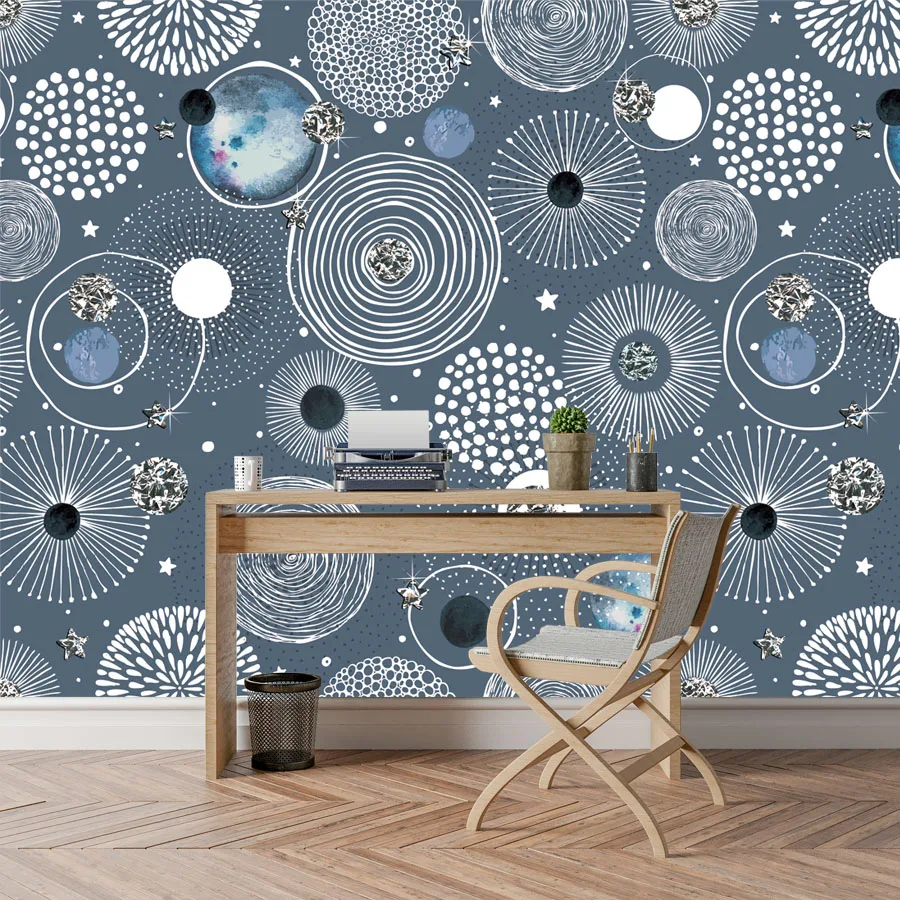 

Peel and Stick Wallpapers Accept for Bedroom Walls Living Room TV Background Wall Design Covering Papers Foil and Circle Murals