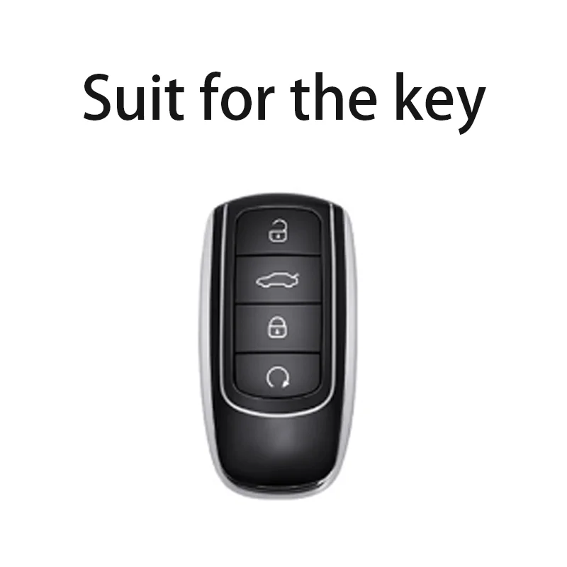 Transparent Black TPU Key Case for Chery Tiggo 7 Pro 8 9 2025 2026 Remote Smart Car Key Cover Holde Fob Bag Keychain Accessories
