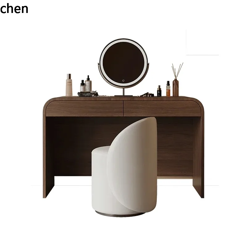 GZ-17  Minimalist Dressing Table Walnut Color Makeup Table for Master Bedroom Vintage Bedroom Makeup Table