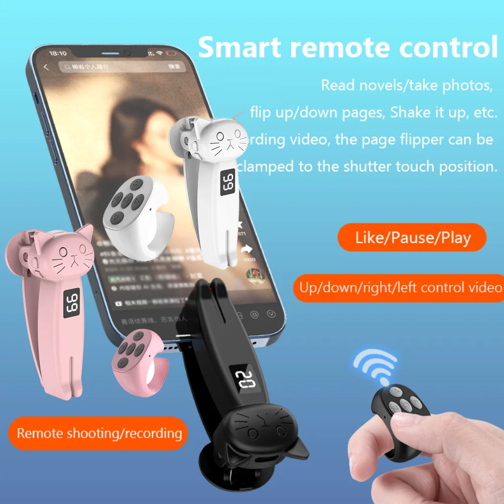 Phone Screen Tapper Device Remote Control Page Turner Bluetooth-Compatible 5.3 Camera Shutter Auto Clicker for Kindle Paperwhite