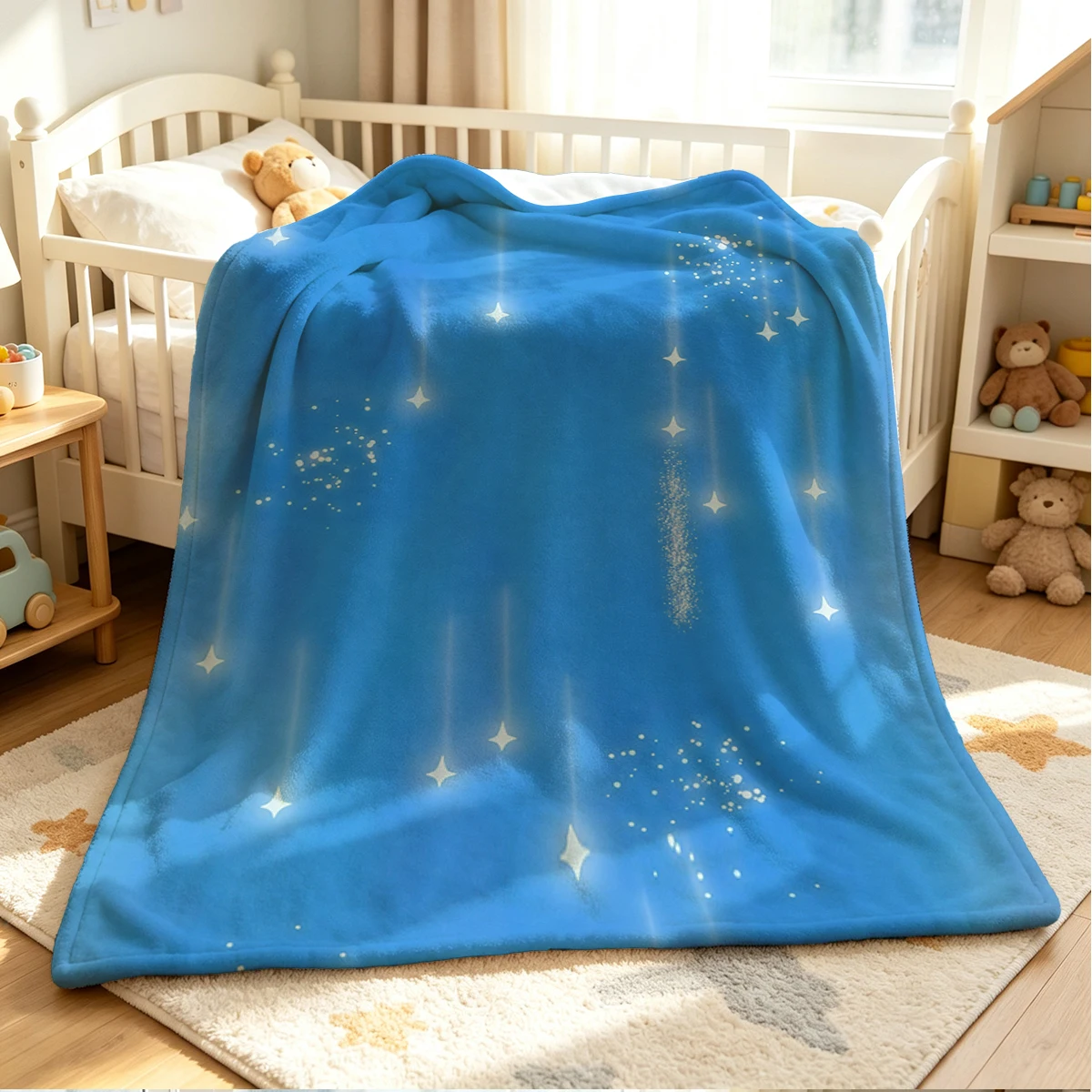 Star Shower Flannel Blanket Warm Soft Halloween Christmas Couch Warm Cozy Decorative Decor Gift for All Season