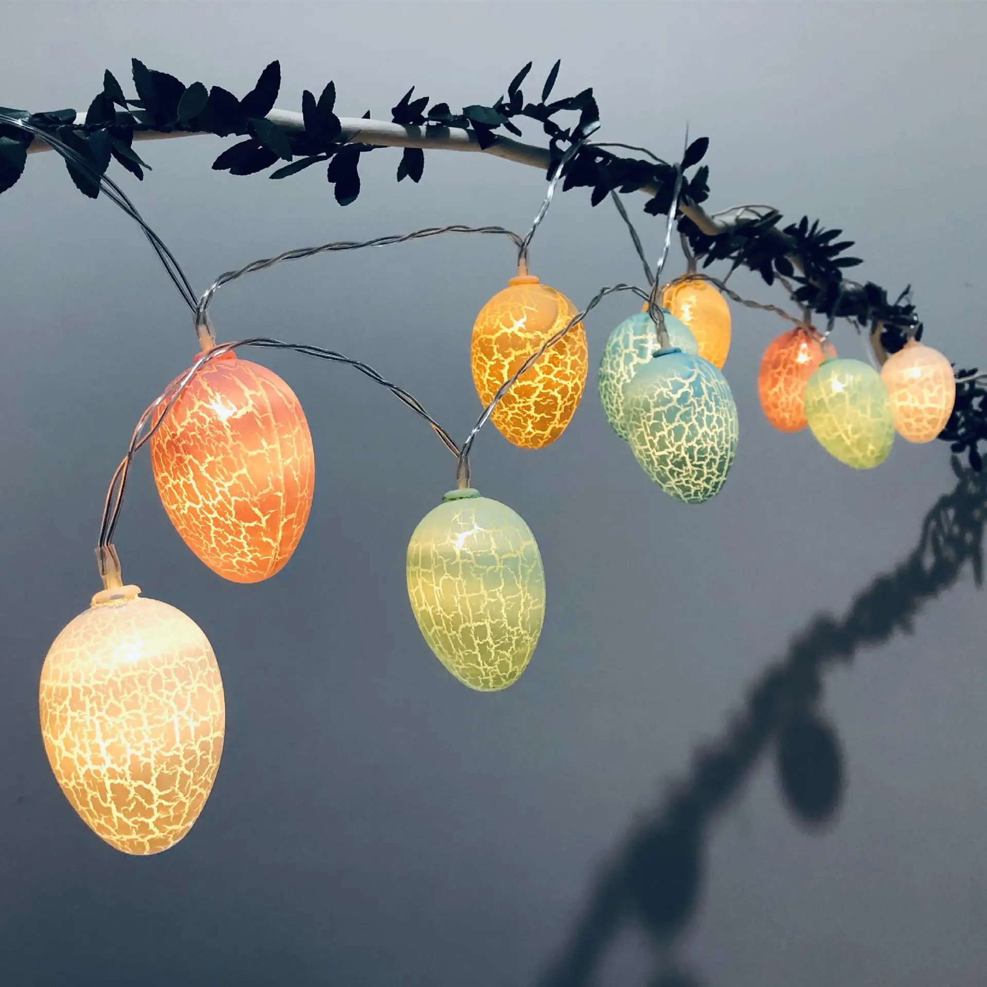 Easter Decorations 1.5M 10 LED Egg String Lights Battery Operated Eggs Fairy String Lights for Easter Party Birthday Home Decor