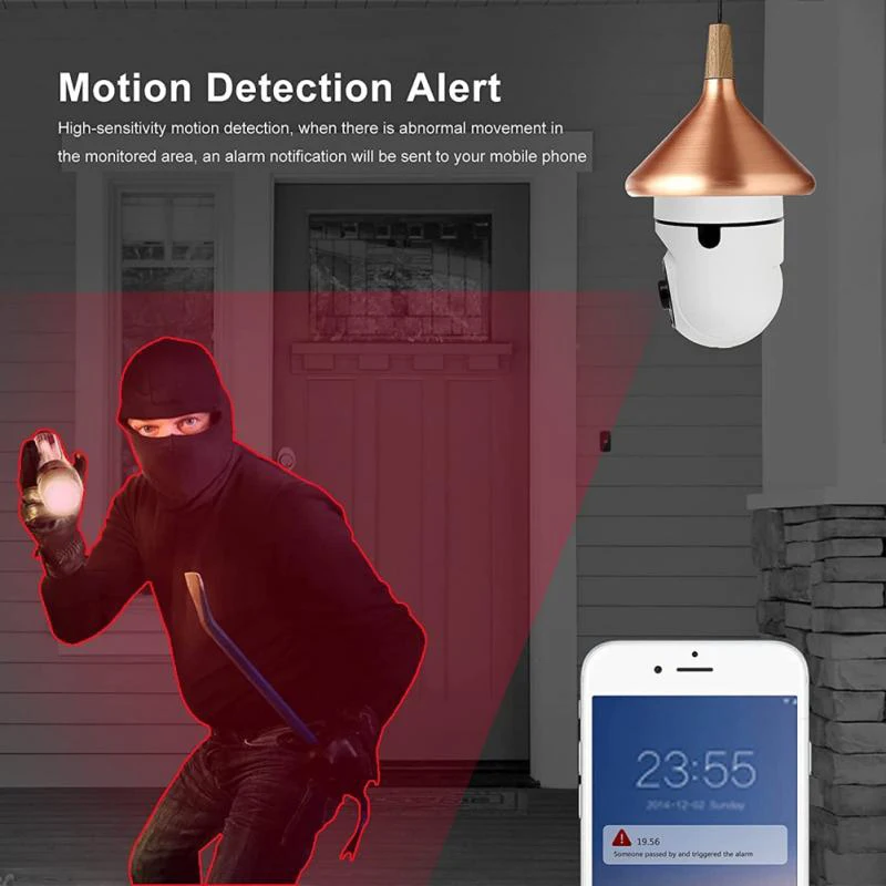 Tuya IP Camera E27 Bulb 1080P Wireleess Full Color Night Vision Auto Human Tracking Video Security Surveillance PTZ Cameras