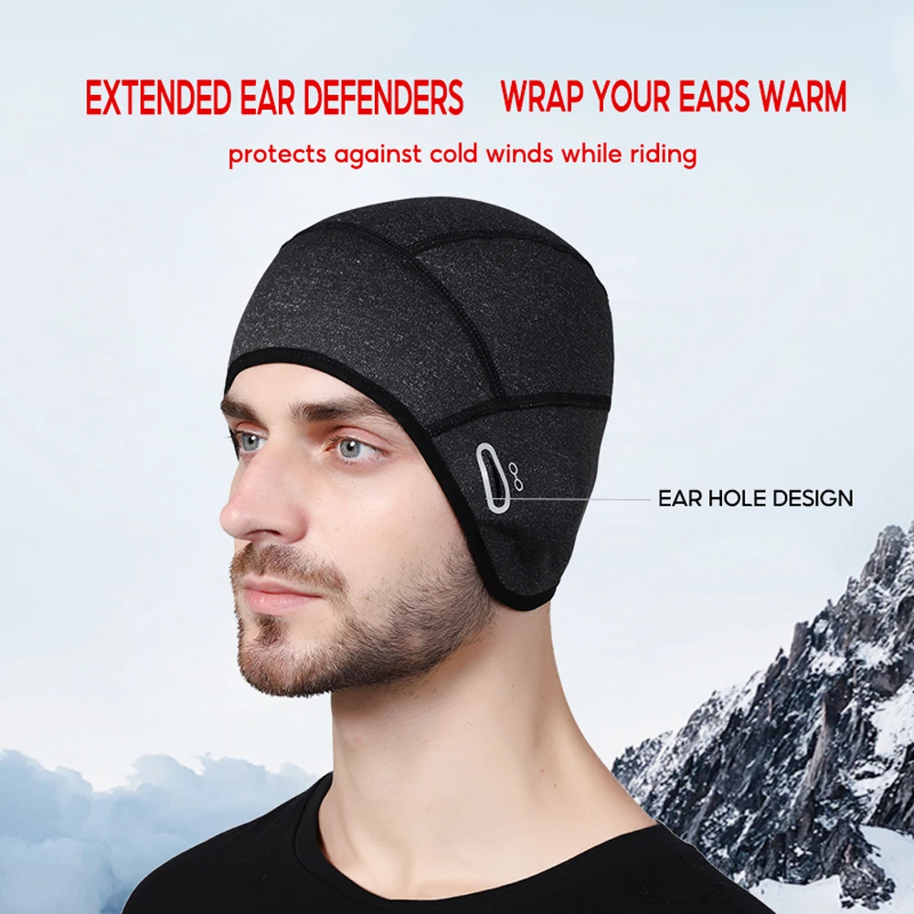 Winter outdoor cycling warm hat helmet lined with ear protection windproof fleece warm hat mountaineering and skiing cold-proof