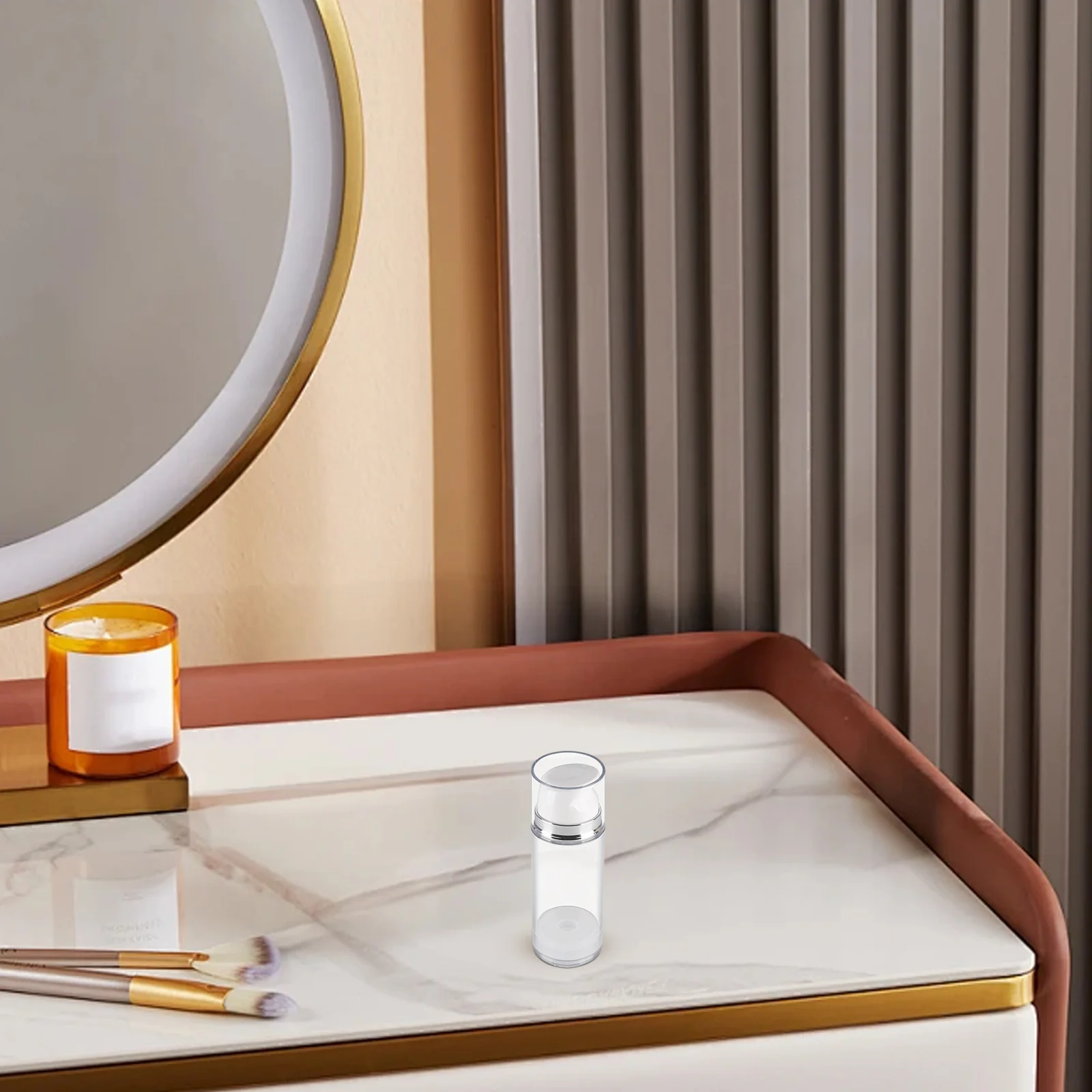 

2Pcs Airless Pump Bottle Portable Lotion Container Travel Size for Cosmetics Fine Workmanship Durable Airless Pump Bottle