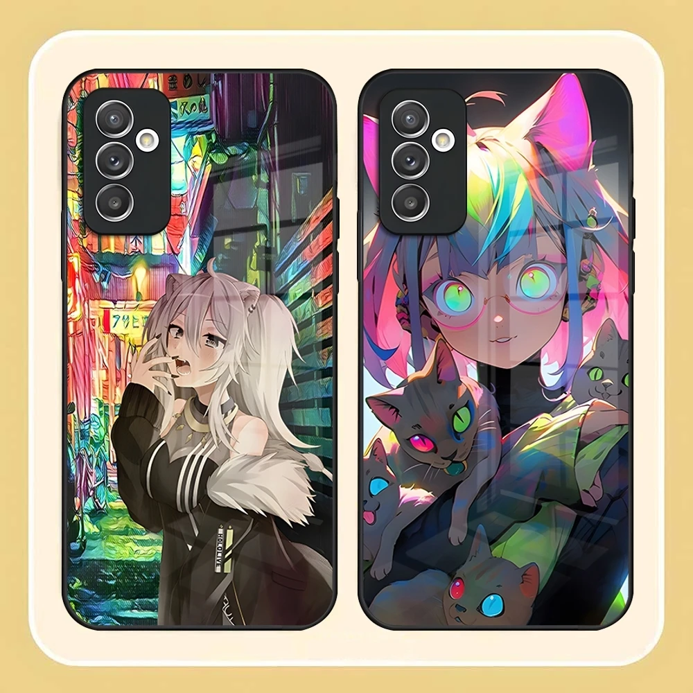 Harajuku Anime Women Phone Case For Samsung S26 S24 Ultra S23 S22 S21 Fe S25 Plus A17 A54 A37 A57 A53 A13 A16 Glass Cover