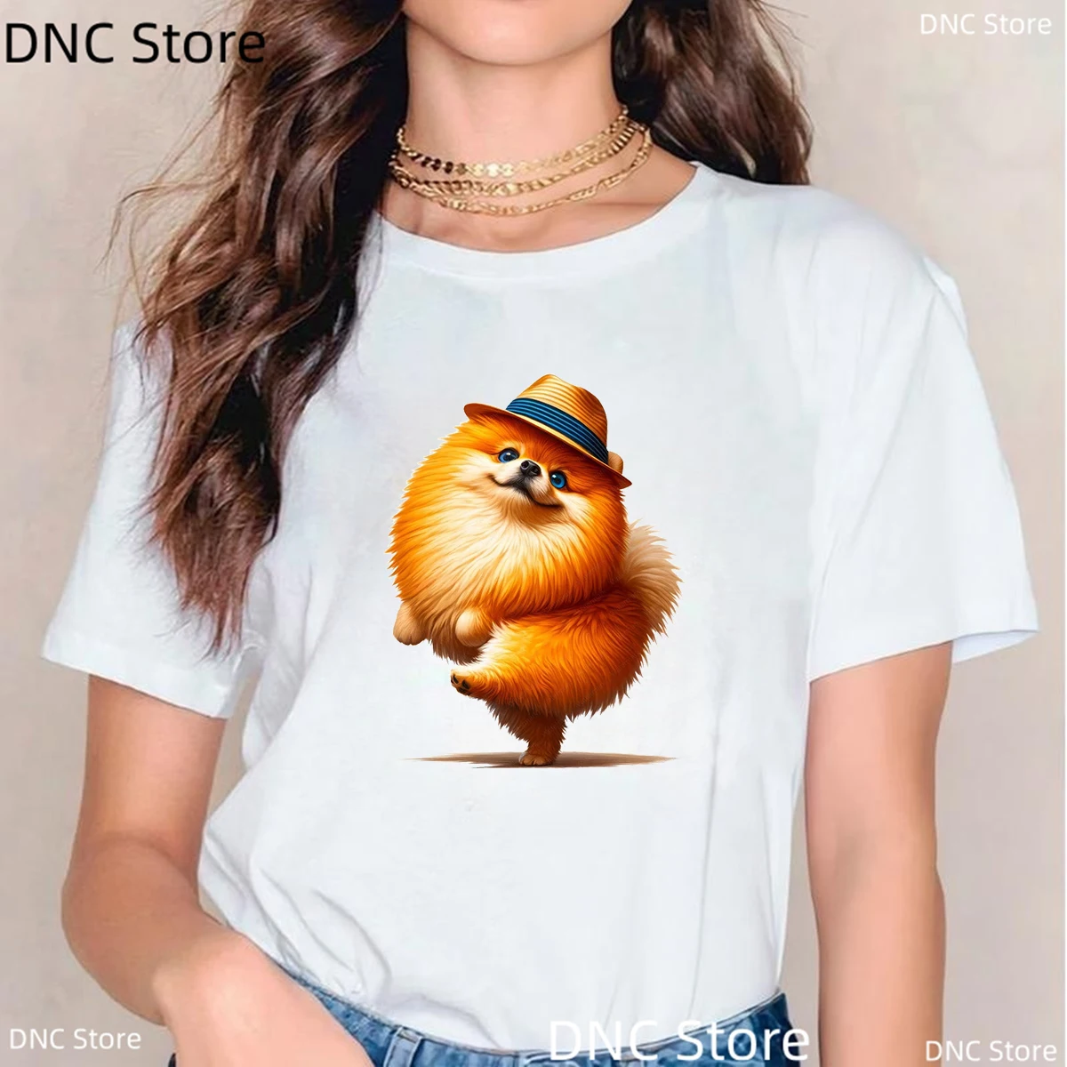 

Women'S T-Shirt Funny Pomeranian Dog Graphic Print T-Shirt Fashion Harajuku Kawaii Summer Top For Female Tshirt Dog Lovers Tee