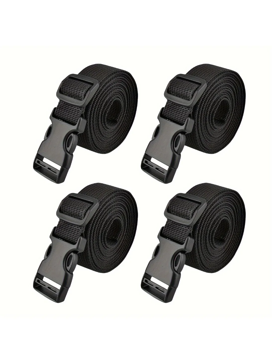 AliExpress NONE 4pcs Adjustable Luggage Straps, Reusable Nylon Fasteners for Suitcase, Travel Packing, Bike Rack, Tent, Backpack, Cargo Securing