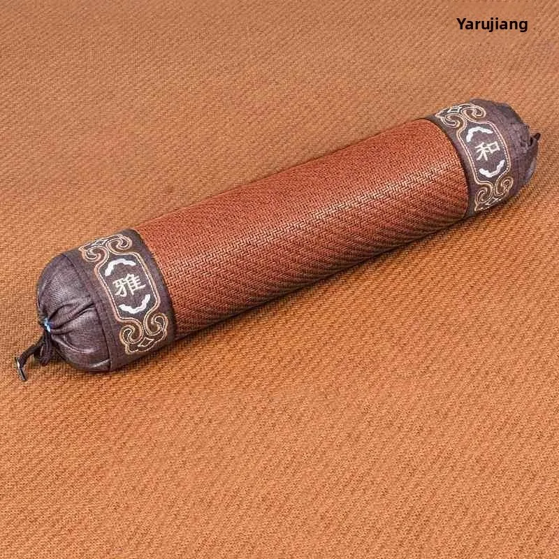 Cervical Spine Pillow Cylindrical Flaxseed Pillow Relieve Fatigue Aid Sleep Candy Tea Leaf Neck Support Pillow for Office Use