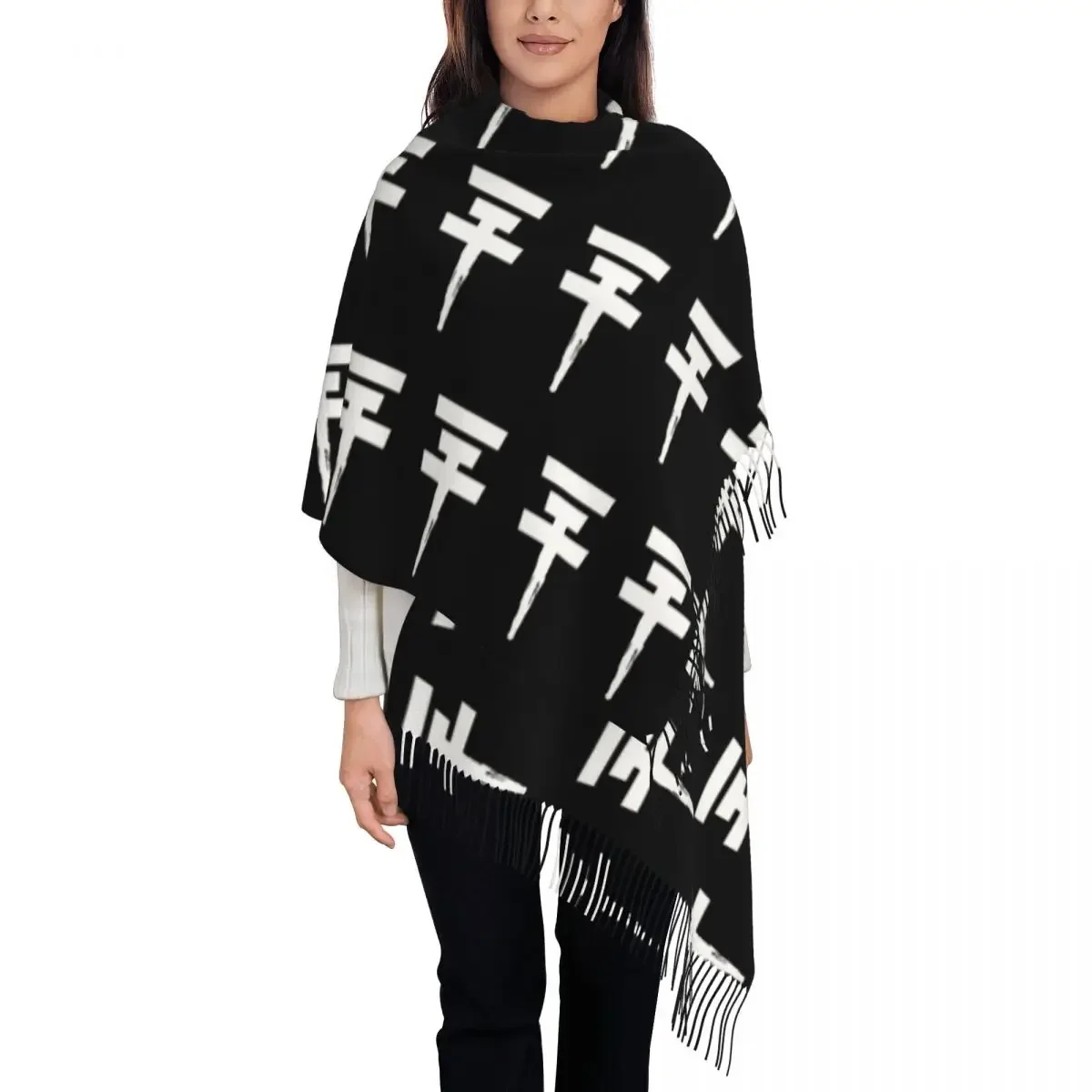 Tokio-Hotel Scarf for Women Fall Winter Pashmina Shawl Wrap Large Scarves with Tassel Ladies