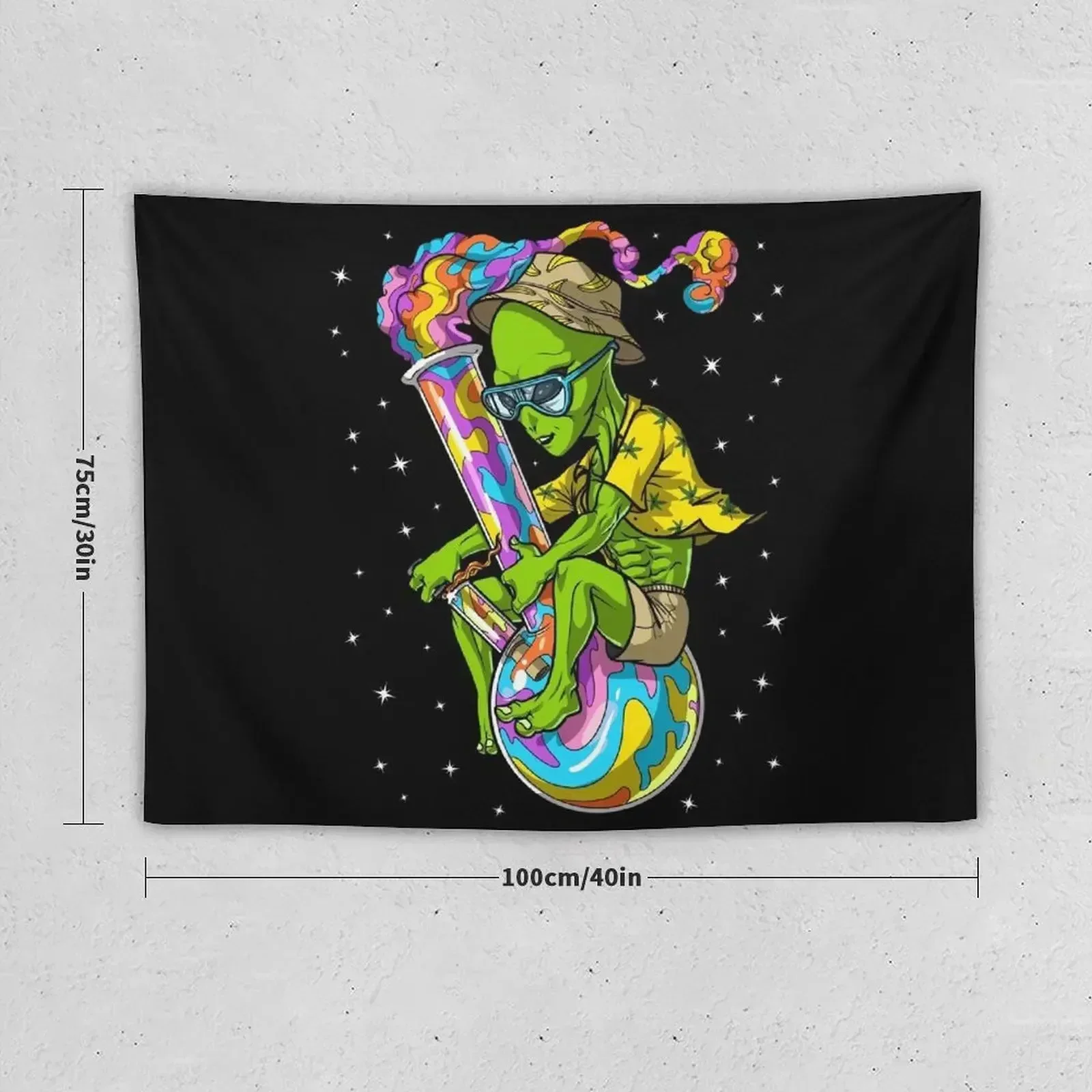 Alien Stoner Weed Bong Trip Tapestry Aesthetic Home Decor Home Decor Aesthetic Bedroom Decorations Wall Tapestries Tapestry