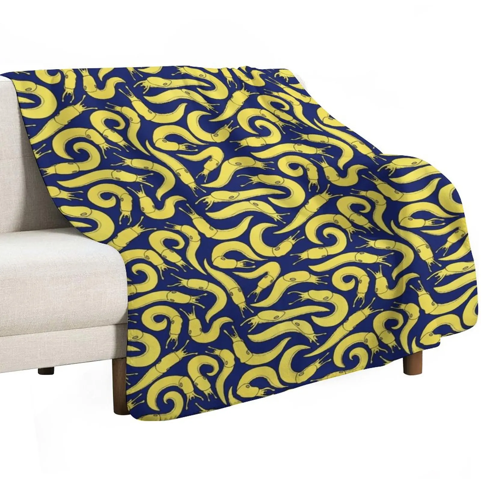 Banana Slugs Navy Blue Throw Blanket Thin blankets and throws Tourist Decorative Sofas Flannels Soft Plush Plaid Blankets