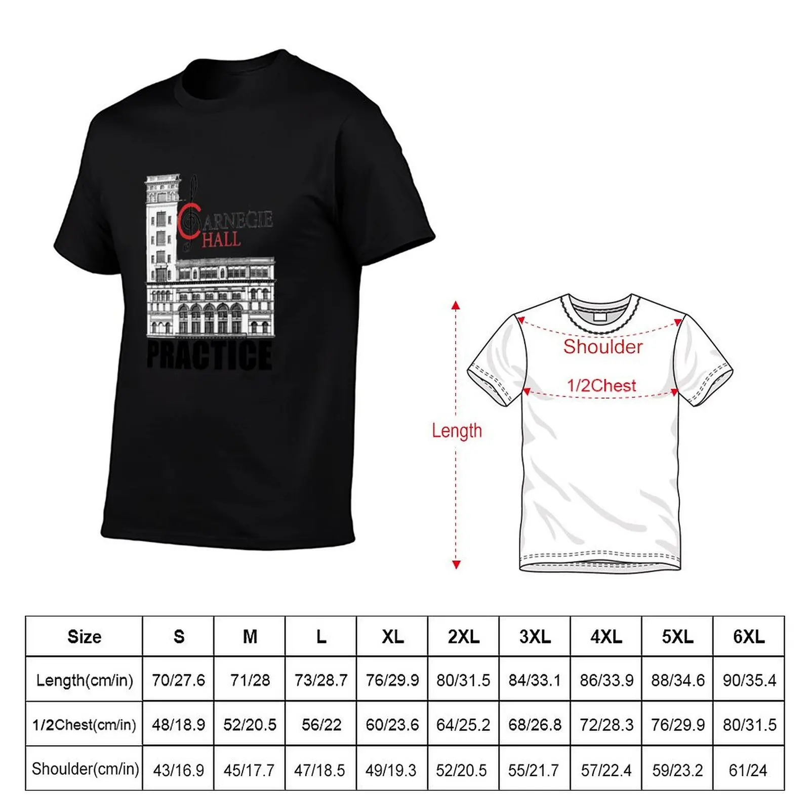How do you get to Carnegie Hall? Practice. T-Shirt Anti-Wrinkle Short Sleeve T-Shirt