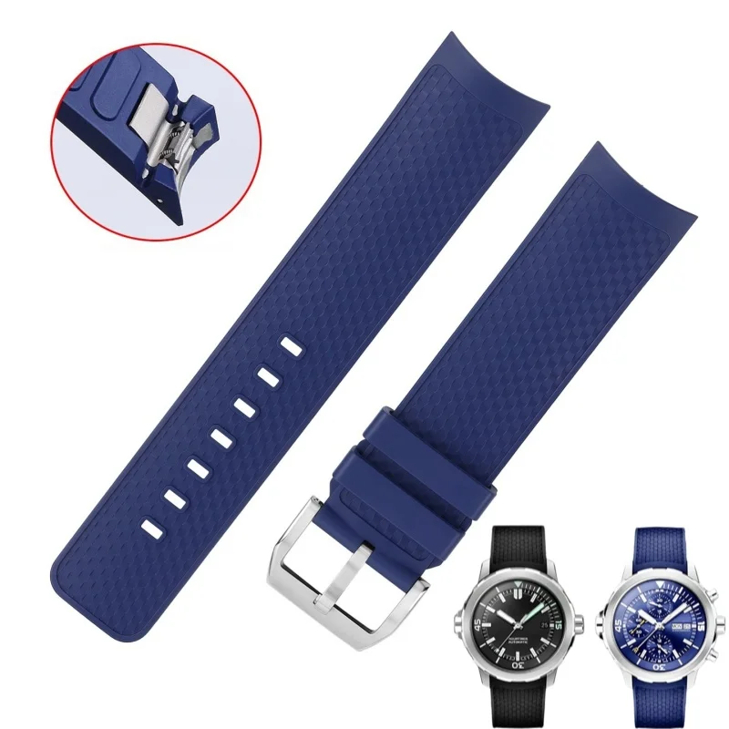 22mm FKM Rubber Watchband for IWC Ocean Watch Fluororubber Strap IW328802 IW376806 IW356802 Series Quick Release Watch Strap
