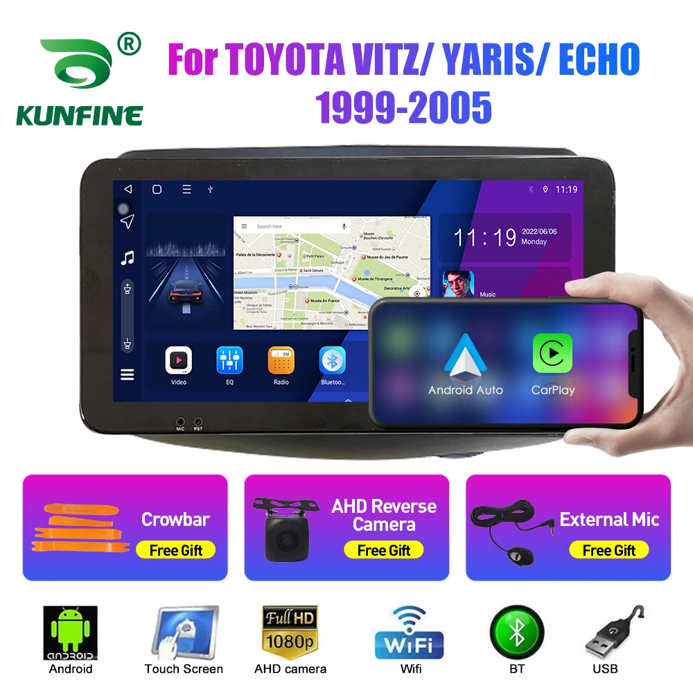 

Автомобильный радиоприемник 10,33 дюйма для TOYOTA VITZ/YARIS/ ECHO 1999-2005 2Din Android автомобильный стерео DVD GPS-навигатор плеер QLED экран Carplay