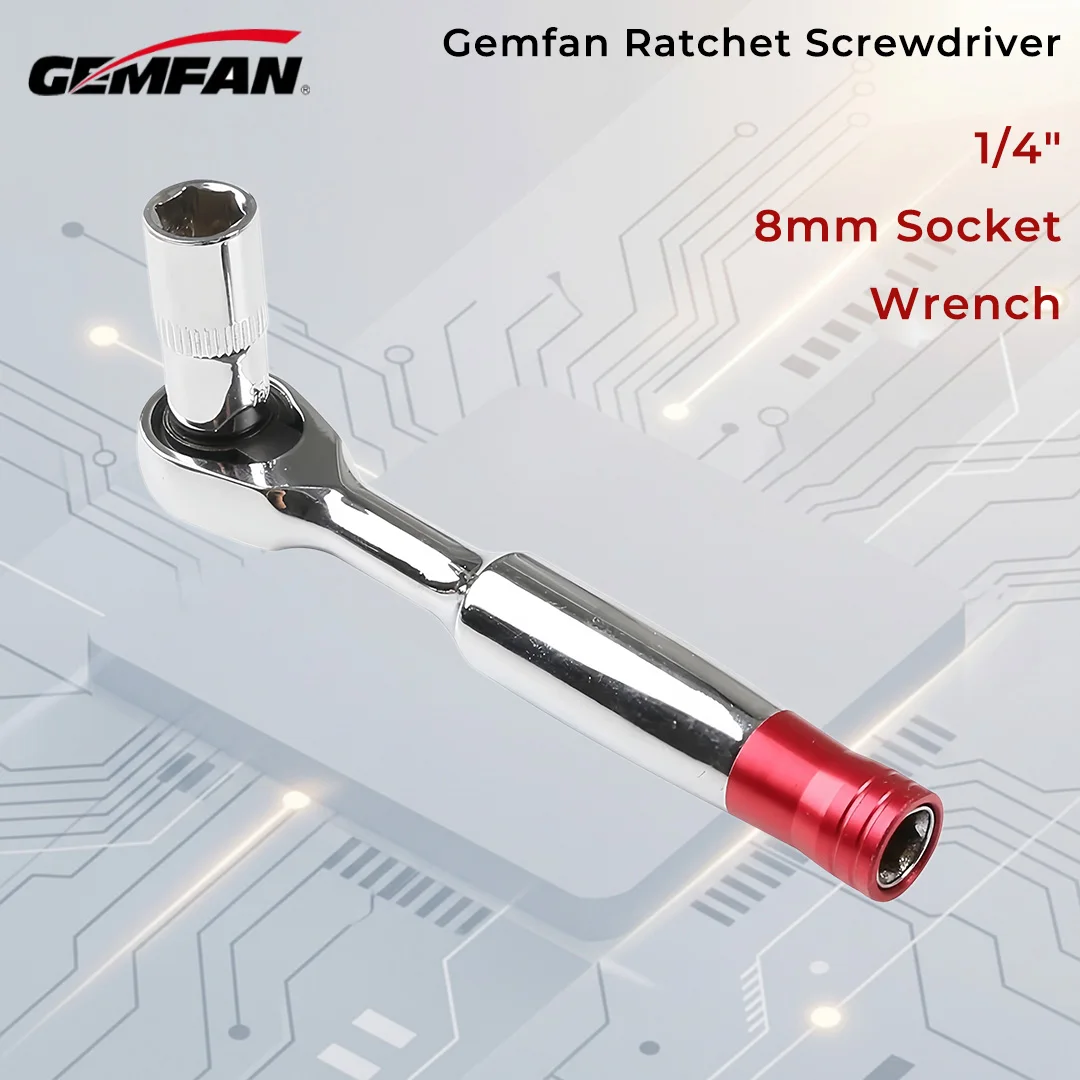 

Гаечный ключ-трещотка Gemfan 1/4 дюйма, 8 мм