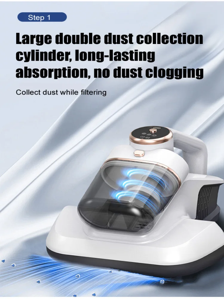 Household Wireless UV Mite Removal Vacuum Cleaner LED Digital Low Noise Handheld Vacuum Cleaner