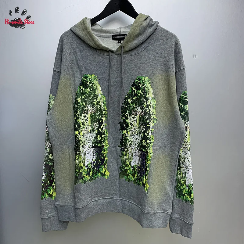 

2024FW Pullover Sweatshirts Oversize Streetwear WHO DECIDES WAR Hoodies 100% Cotton Men Women Fashion Good Quality Grey